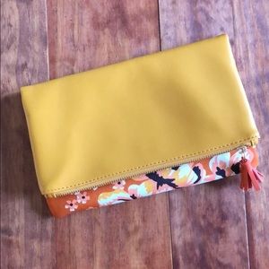 Rachel Pally Orange Reversible Floral Clutch